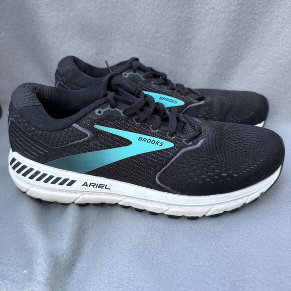 Brooks Shoes Womens Size 8.5 Black Blue Ariel 20 Running Stability Support - Picture 2 of 11